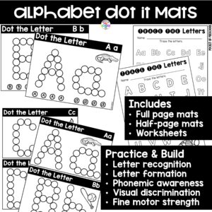 Practice letter formation and identification while building letters on these make it mats.