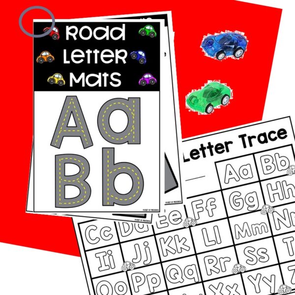 Road letter mats are a fun way to practice letters in your preschool, pre-k, or kindergarten room.