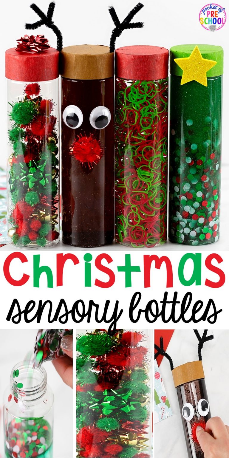 Christmas Sensory Bottles - Pocket of Preschool