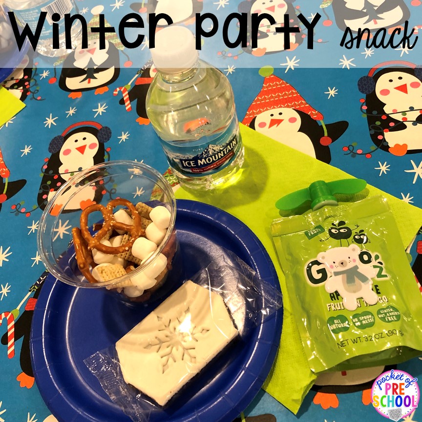 EASY and fun Winter party snack for classroom parties! Winter classroom party ideas - easy, low prep, and fun for preschool, pre-k, or lower elementary. #winterparty #preschool #prek #kindergarten #schoolparty