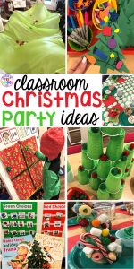 Christmas classroom party ideas - quick, easy, and dollar store finds! for preschool, pre-k, or lower elementary. #christmasparty #preschool #prek #kindergarten #schoolparty