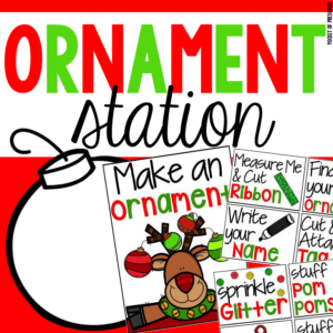 Create an ornament station in your preschool, pre-k, or kindergarten classroom for a fun winter craft.
