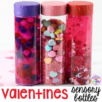 Valentines Sensory Bottles - Pocket of Preschool