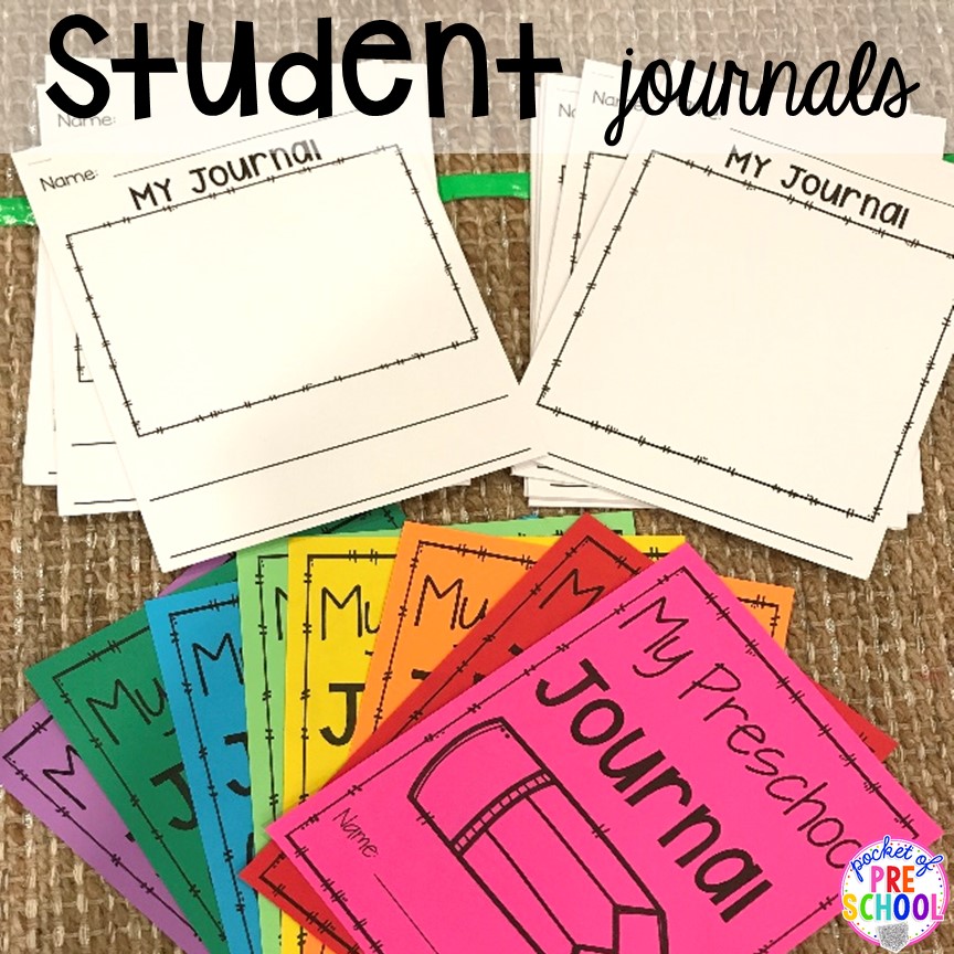 Make student journals. How to implement journal time and journal time ideas for little learners (preschool, pre-k, kindergarten) #prechool #prek #kindergarten #journals