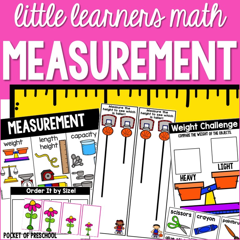 Measurement for Preschool, Pre-K, & Kindergarten (Capacity Length Height  Weight) - Pocket of Preschool