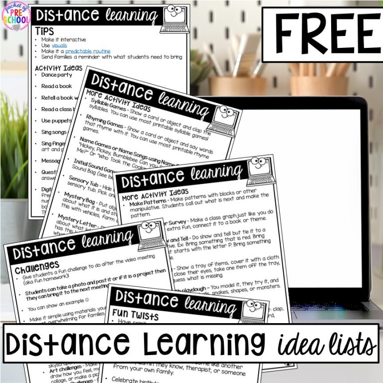 Distance Learning Idea List for Preschool, Pre-K, and Kindergarten