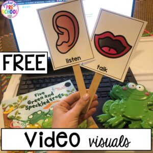 Distance learning tips and FREEBIES for preschool, pre-k, and kindergarten plus Zoom Tricks you NEED right now. Flip tehe screen, pretty filer and more.
