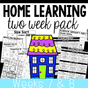 Distance learning packet for preschool, pre-k, or kindergarten students to continue learning at home