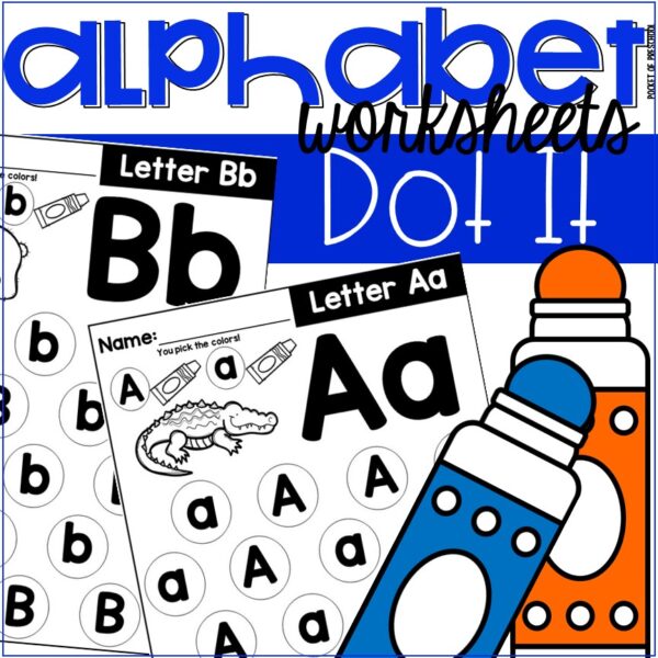 Alphabet Letter Dot It Worksheets to practice letter recognition with preschool, pre-k, or kindergarten students.