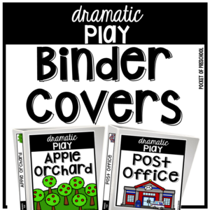 Dramatic play binder covers and spines to help preschool, pre-k, and kindergarten teachers get organized.