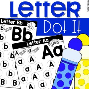 Letter dot it mats for a fun way to practice letter recognition in a preschool, pre-k, or kindergarten room