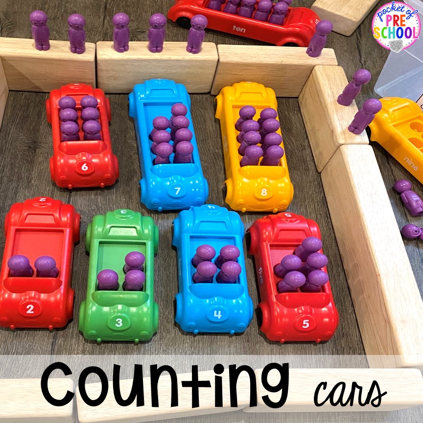Favorite hands-on math activities and store bought games for preschool and pre-k.