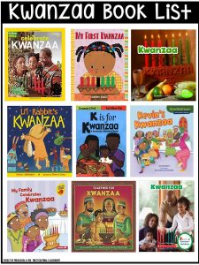 Kwanzaa book list for preschool, pre-k, and kindergarten - circle time and read alouds