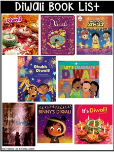 Diwali book list for preschool, pre-k, and kindergarten - circle time and read alouds