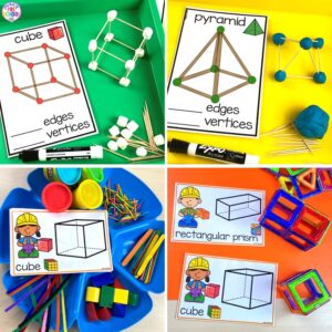 Learn about 3D shapes with this printable math unit designed for preschool, pre-k, and kindergarten students.