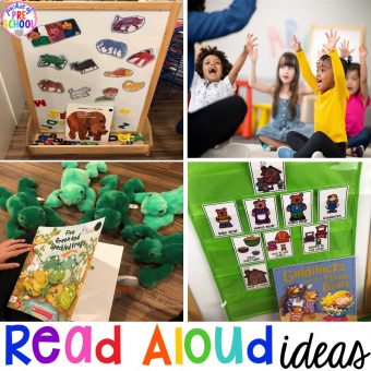 Read aloud and circle time ideas to make it fun and engaging. #circletime #readaloud #retelling #preschool #prek #kindergarten