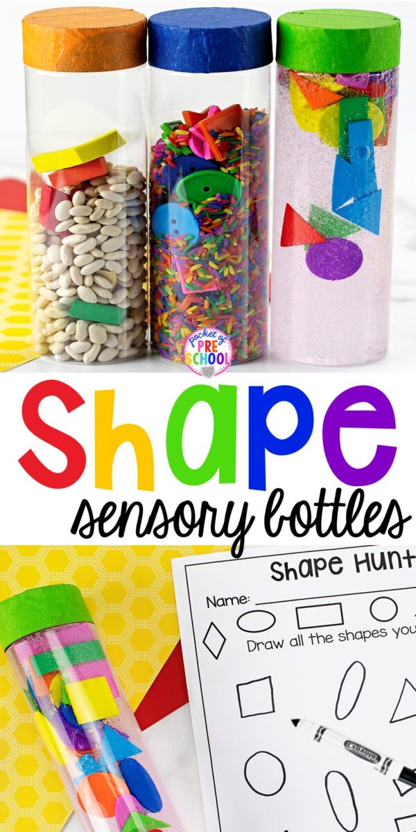 Shape Sensory Bottles - Pocket of Preschool