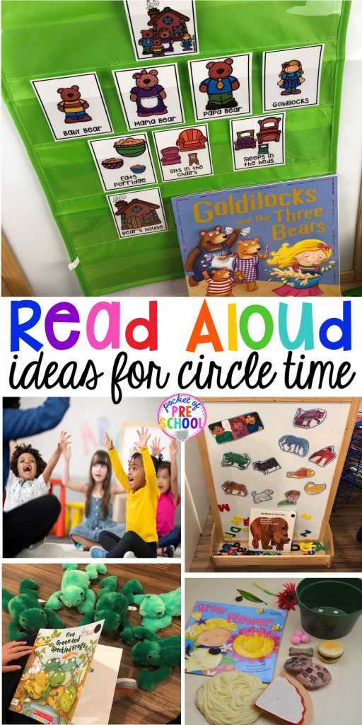 Read aloud and circle time ideas to make it fun and engaging. #circletime #readaloud #retelling #preschool #prek #kindergarten
