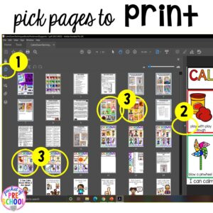 How to print multpule pages in a PDF quickly! Printing PDFs help and tech support (with photos)for teachers who print PDFs plus some tricks to make it quick! #printingtricks #printingpdf #teachertech #preschool #prek