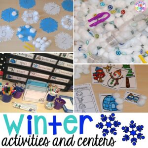 Winter theme activities for preschool, pre-k, and kindergarten. #wintertheme #preschool #prek