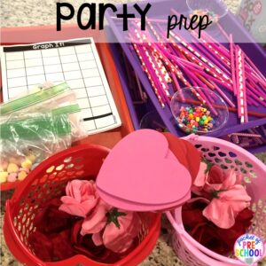 Prep party hack - Valentine's Day party ideas and hacks - freebie plus quick, easy, and dollar store finds! for preschool, pre-k, or lower elementary. #valentinesdayparty #preschool #prek #kindergarten #schoolparty