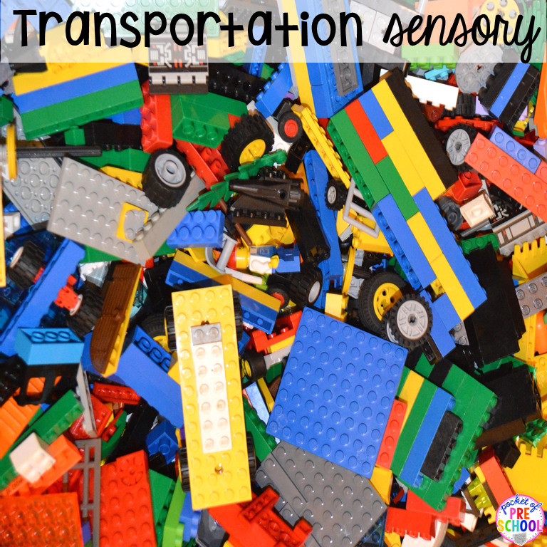Transportation sensory bin plus 40 sensory bin ideas for the whole year! #sensorybin #sensorytable #sensory #sesoryplay #preschool #prek #kindergarten