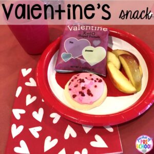 Snack idea! Valentine's Day party ideas and hacks - freebie plus quick, easy, and dollar store finds! for preschool, pre-k, or lower elementary. #valentinesdayparty #preschool #prek #kindergarten #schoolparty