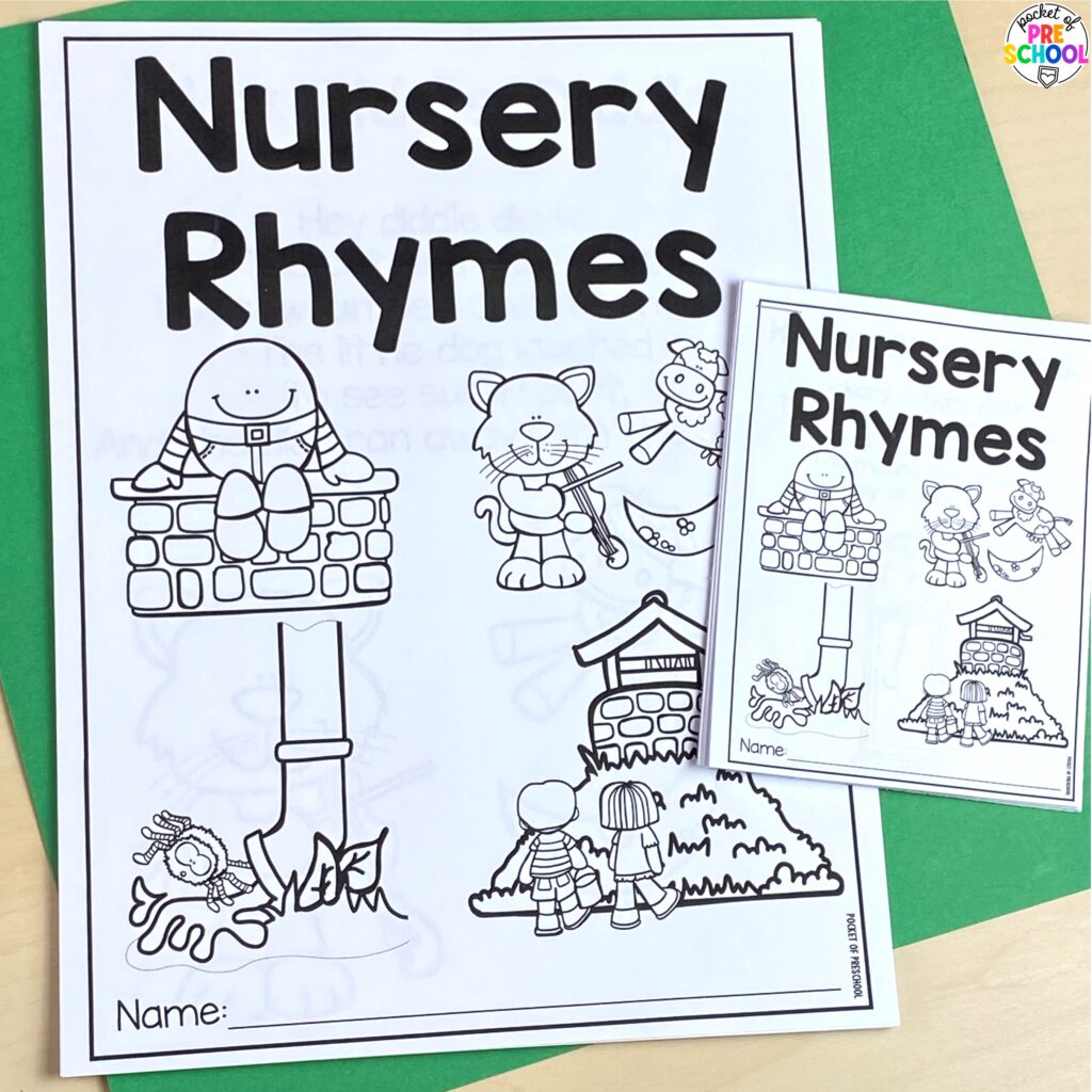 Nursery Rhymes Math and Literacy Centers for Preschool, Pre-K, and ...