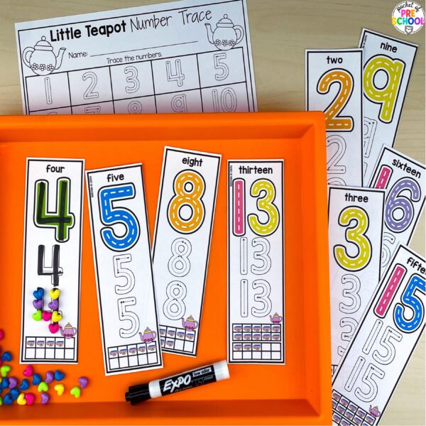 Nursery Rhymes number formation activity plus 15 more nursery rhyme activities for your preschool, pre-k, and kindergarten students.