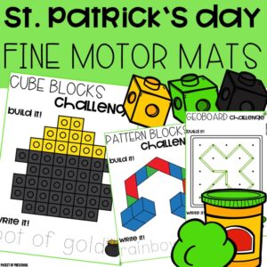 Help preschool, pre-k, or kindergarten students develop fine motor skills with a cute St. Patrick's theme.