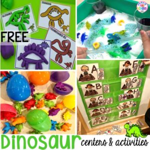 Dinosaur themed activitis for preschool, pre-k, and kindergarten!