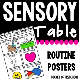 Sensory table routine posters to give your students success in their preschool, pre-k, and kindergarten room