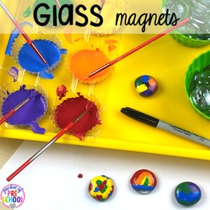 Glass magnet kid made gift! Top 10 Kid made gifts for Mother's Day, Father's Day, Grandparent's Day, and Christmas. #kidmadegift #mothersdaygift #fathersdaygift