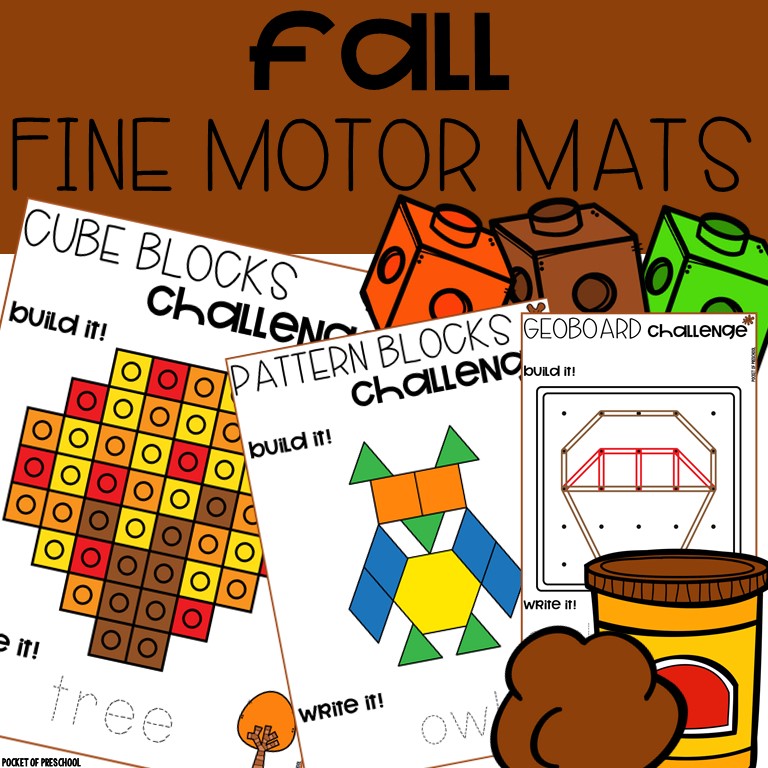 Help preschool, pre-k, or kindergarten students develop fine motor skills with a cute fall theme.