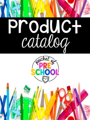Pocket of Preschool Product Catalog that includes all the resources organized by category and theme.