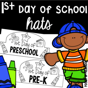 1st day of school hats to celebrate the first day of preschool, pre-k, kinder, and more.
