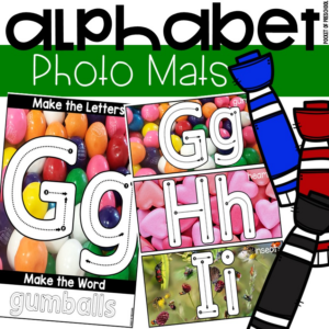 Real image alphabet mats to practice letters for preschool, pre-k, and kindergarten students.