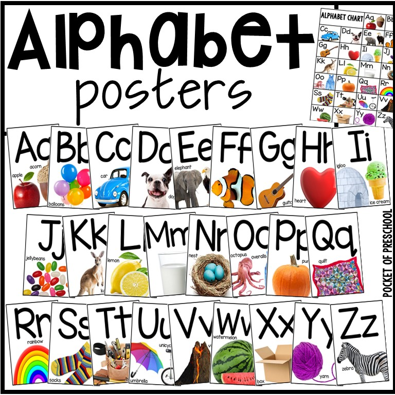 Alphabet Posters with Real Photographs - Pocket of Preschool