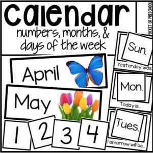 Real image calendar numbers, months, and days of the week for your preschool, pre-k, or kindergarten room.
