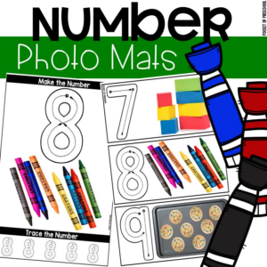 Real image number mats to practice numbers for preschool, pre-k, and kindergarten students.