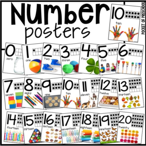 Real image number posters for your preschool, pre-k, or kindergarten room.