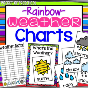 Rainbow weather charts for your preschool, pre-k, or kindergarten room.