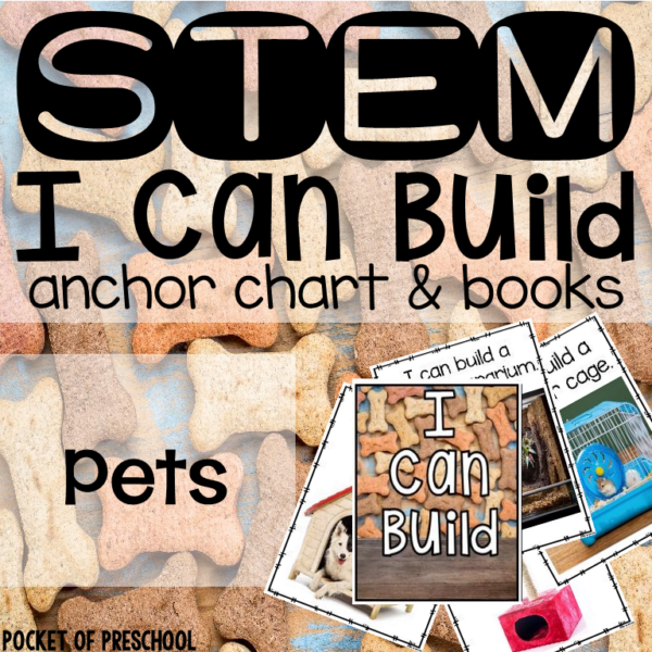 STEM I can build cards with a pet theme to guide preschool, pre-k, or kindergarten students