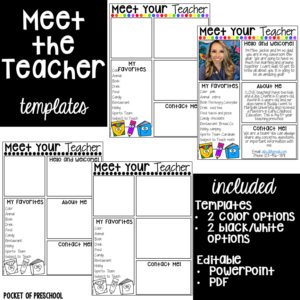 Meet the team templates to make your back to school time less stressful!