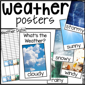 Real image weather posters for your preschool, pre-k, or kindergarten room.