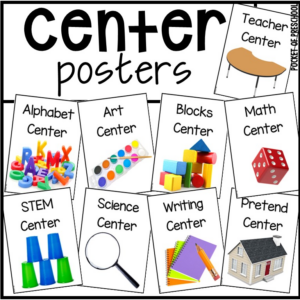 Real image center posters for your preschool, pre-k, or kindergarten room.