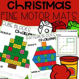 Help preschool, pre-k, or kindergarten students develop fine motor skills with a cute Christmas theme.
