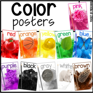 Real image color posters for your preschool, pre-k, or kindergarten room.