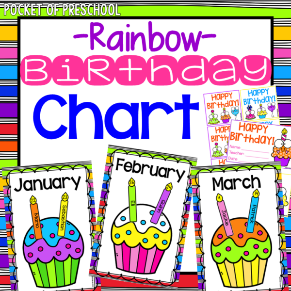 Birthday Display and Birthday Certificates Rainbow Design