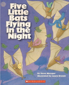 five little bats flying in the night
